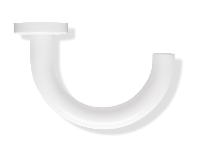 Lever handle with round U-shape in the colour signal white made of polyamide